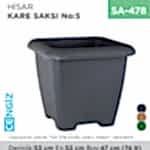 HİSAR KARE SAKSI NO:5 TABAKSIZ (74 LT) (HK05)