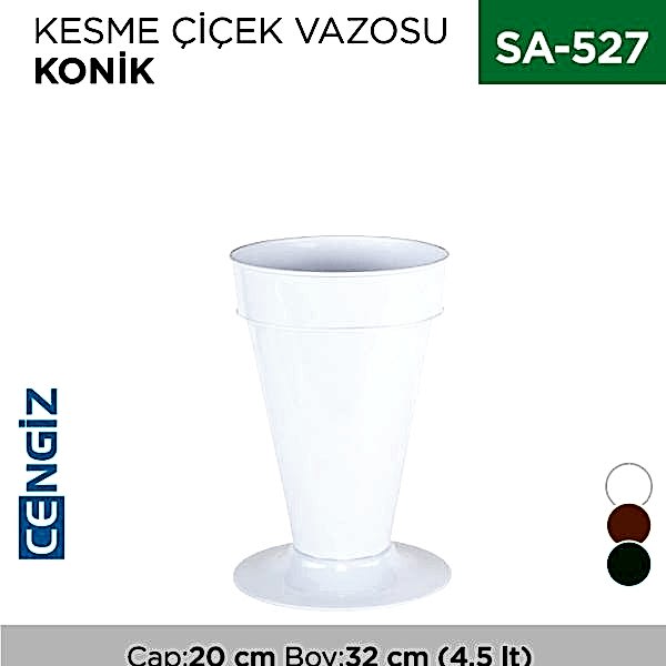 +KESME ÇİÇEK VAZOSU KONİK NO:1 (4.5 LT) (V003)
